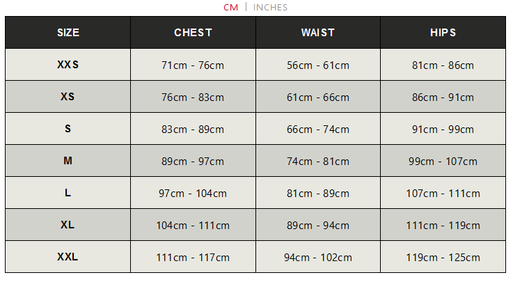 HUUB TECHNICAL TRAINING VEST 24 0 Størrelsesskema